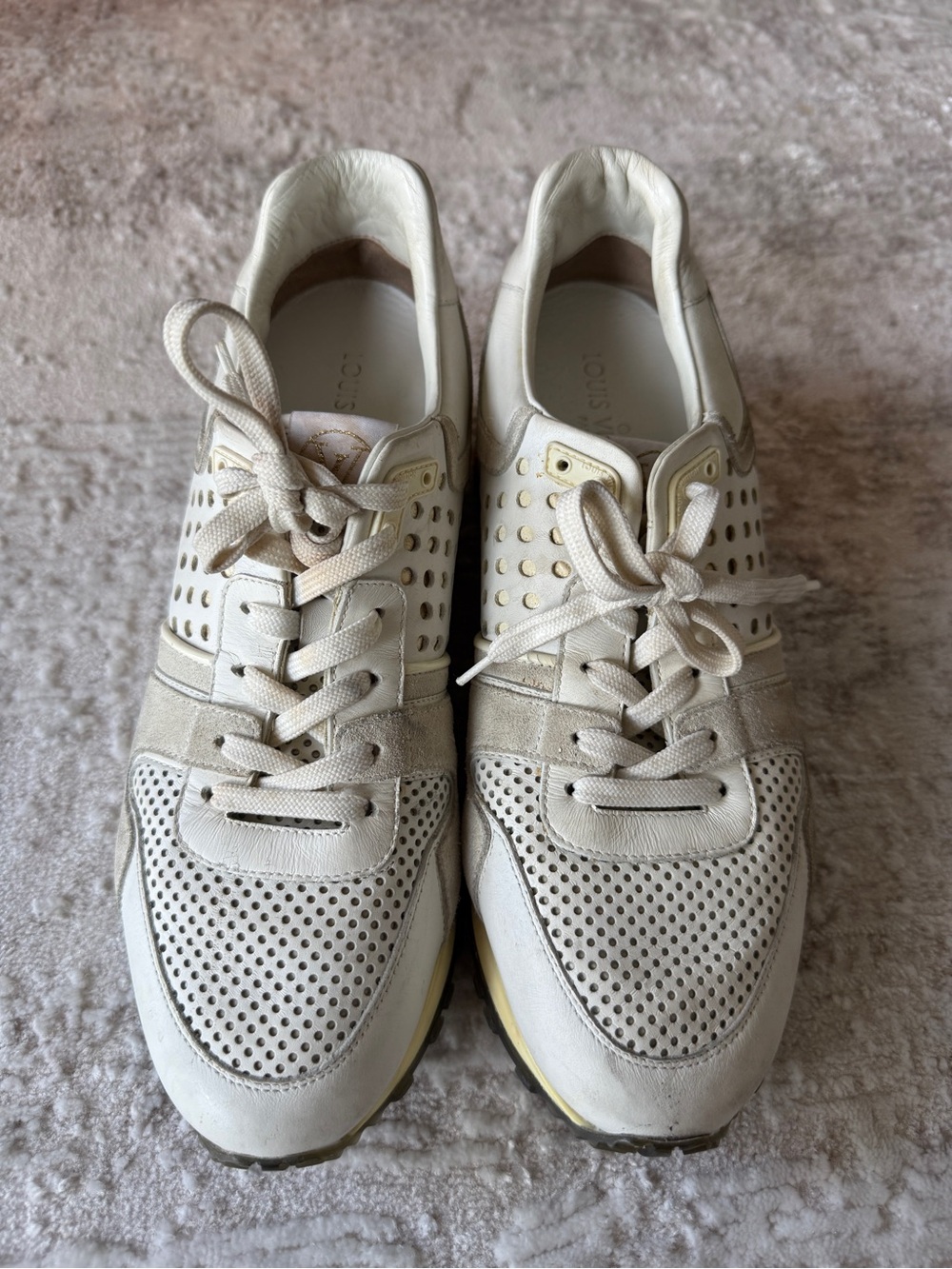 Authentic Louis Vuitton Perforated Leather white Sneakers